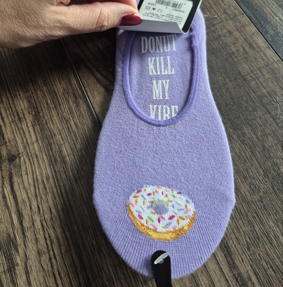 Donuts 2 pairs socks ankle and knee high - Picture 6 of 6